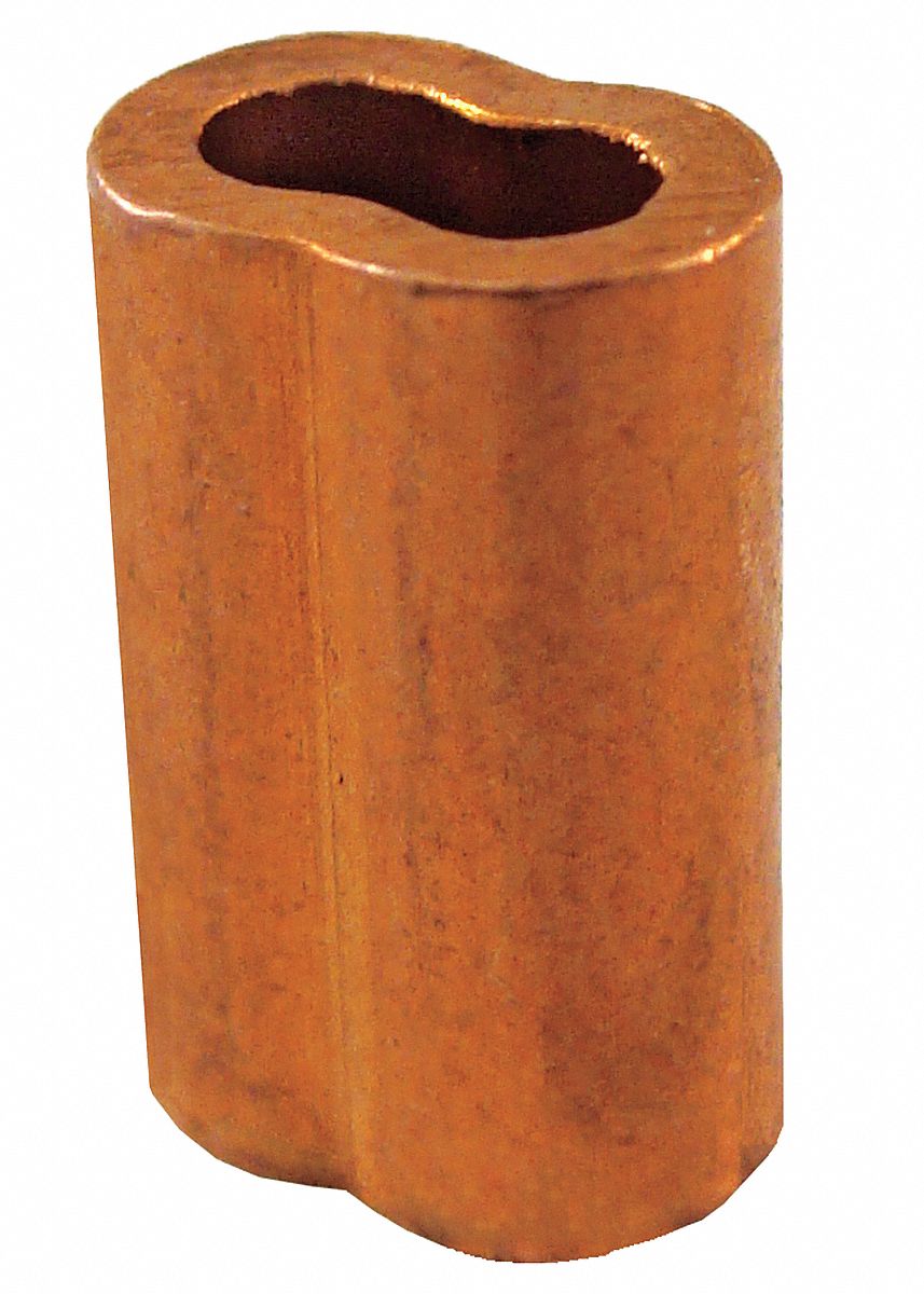Sleeve, Plain Copper, Oval, Size 1/4