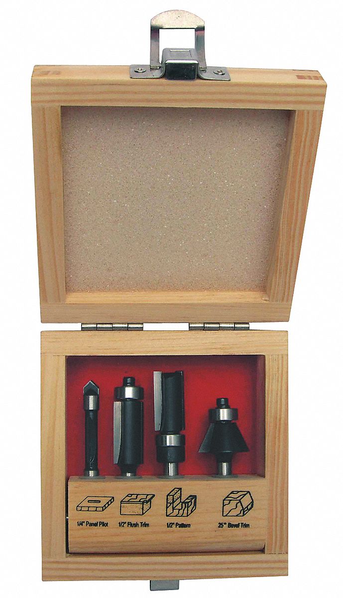 Router Bit Set, 4 Pc