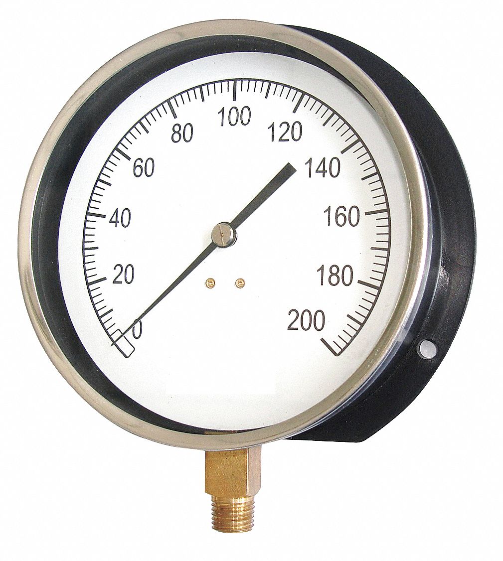 Pressure Gauge, Contractor, 4 1/2 In, 60Psi