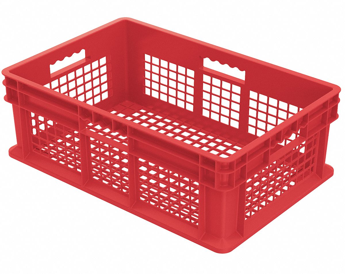 Container, Mesh Side/Base, 1.78 cu ft, Red