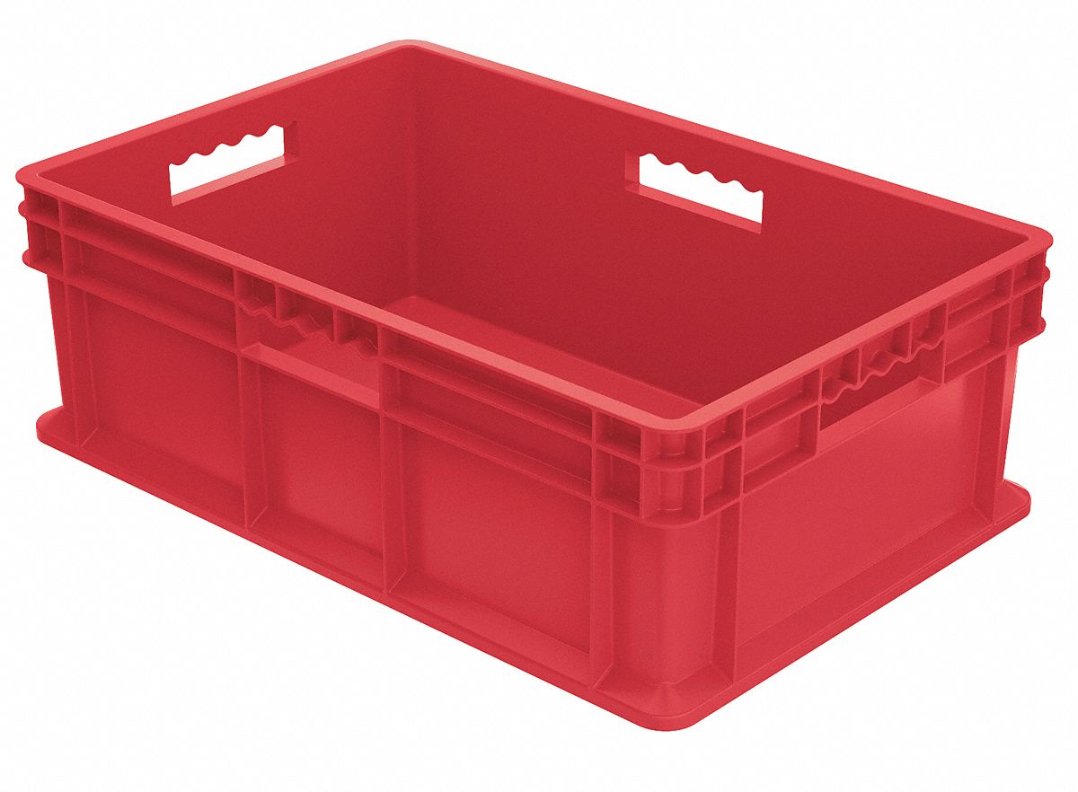 Container, Solid Side/Base, 1.78 cu ft, Red