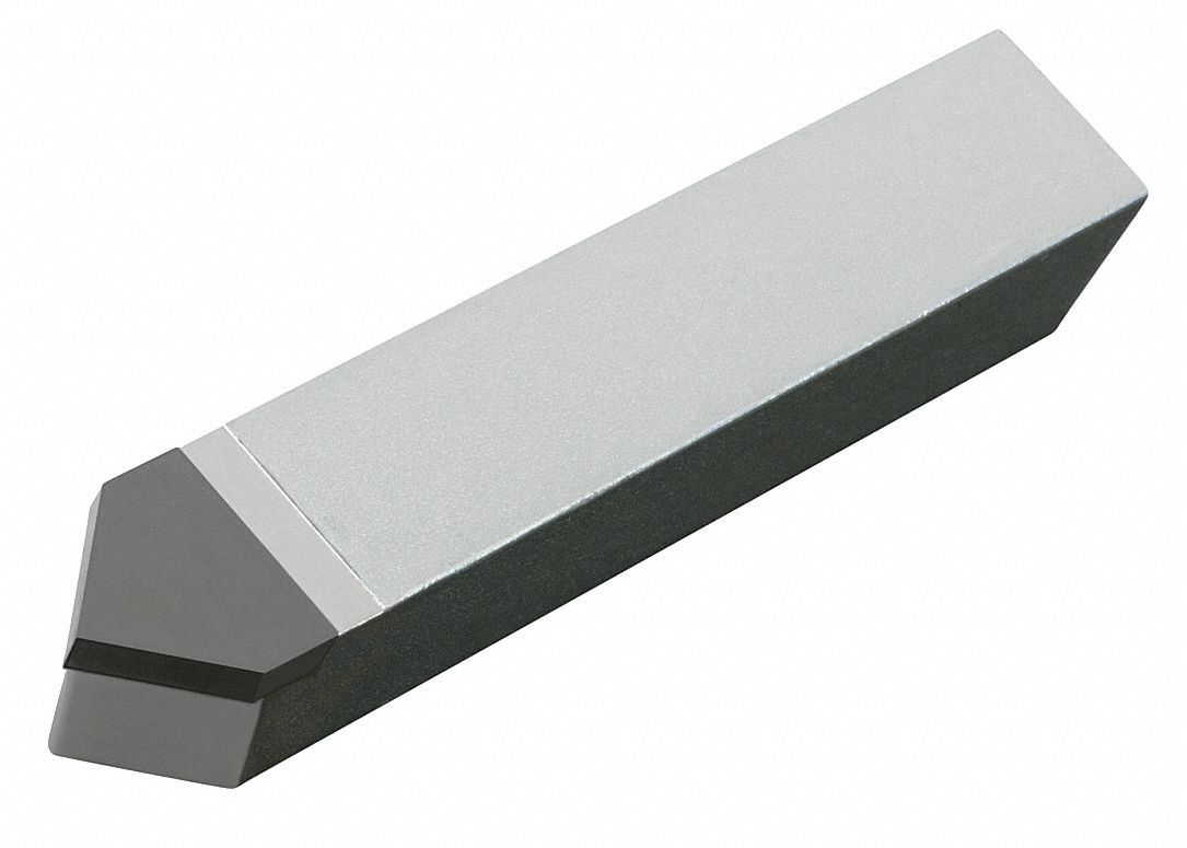 Brazed Tool Bit, D, 2 In L, 1/4 In W
