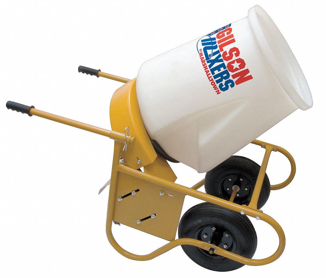 Wheelbarrow Mixer, 3-1/2 Cu. Ft., 1/2HP