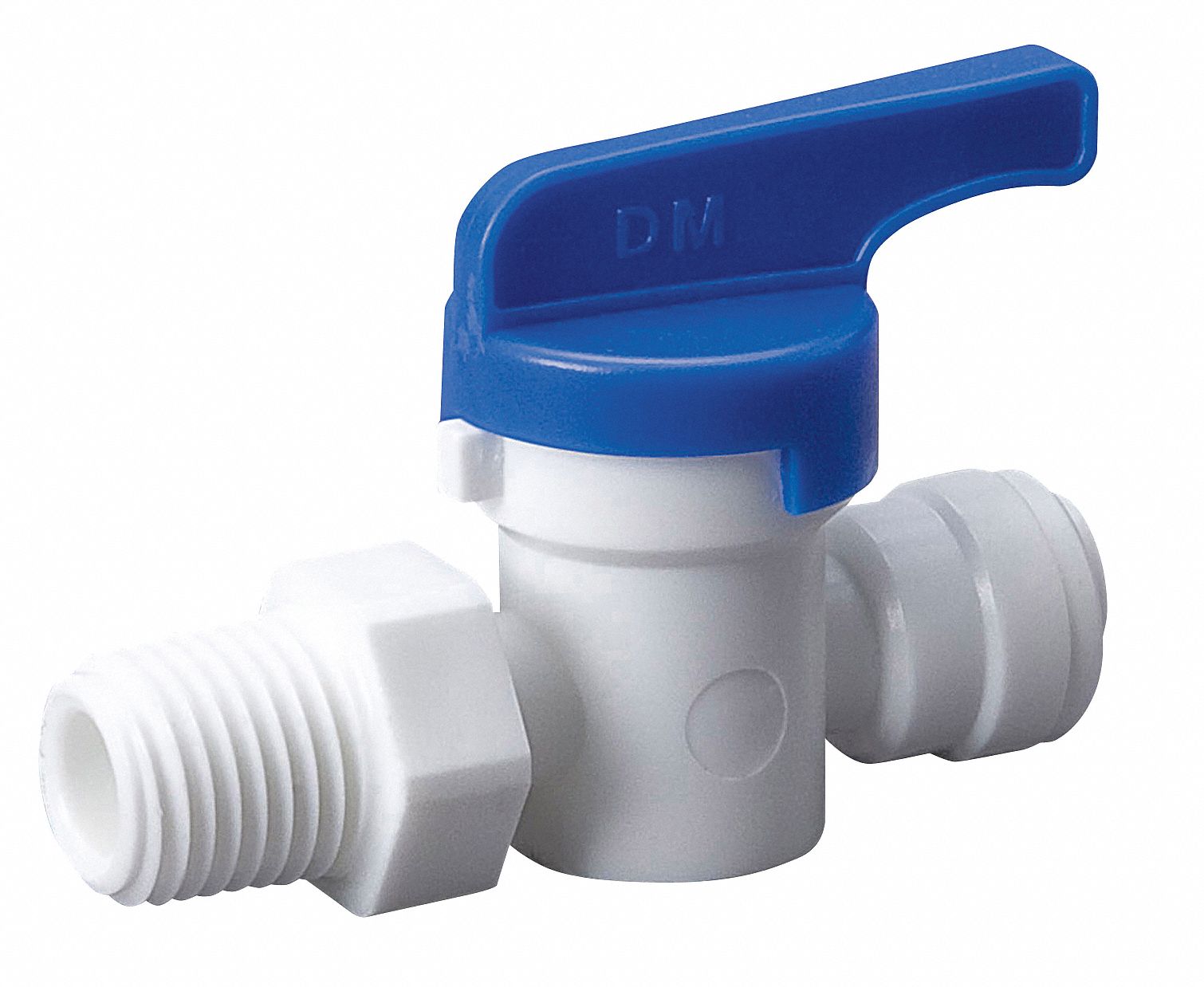 Straight Valve, PF, 1/4 x 1/4 MIP, Poly, Wht