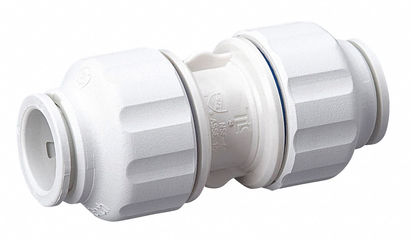Coupling, PF, 3/8 x 3/8, Polysulfone, White