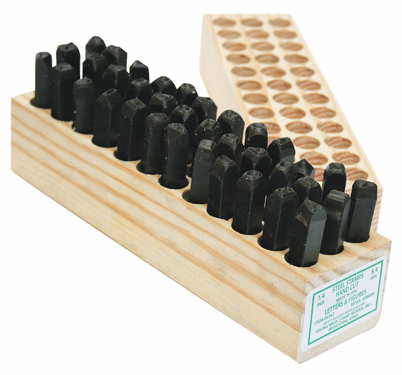 Letter and Number Set, 1/4 In. H, Steel