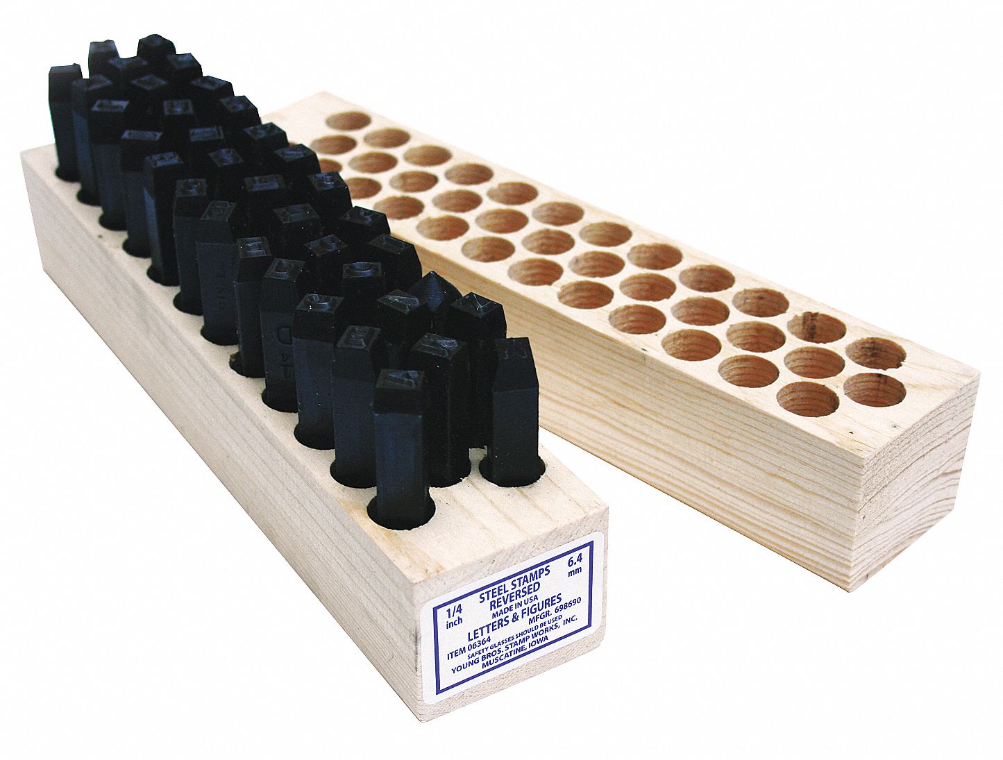 Letter and Number Set, 3/16 In. H, Steel