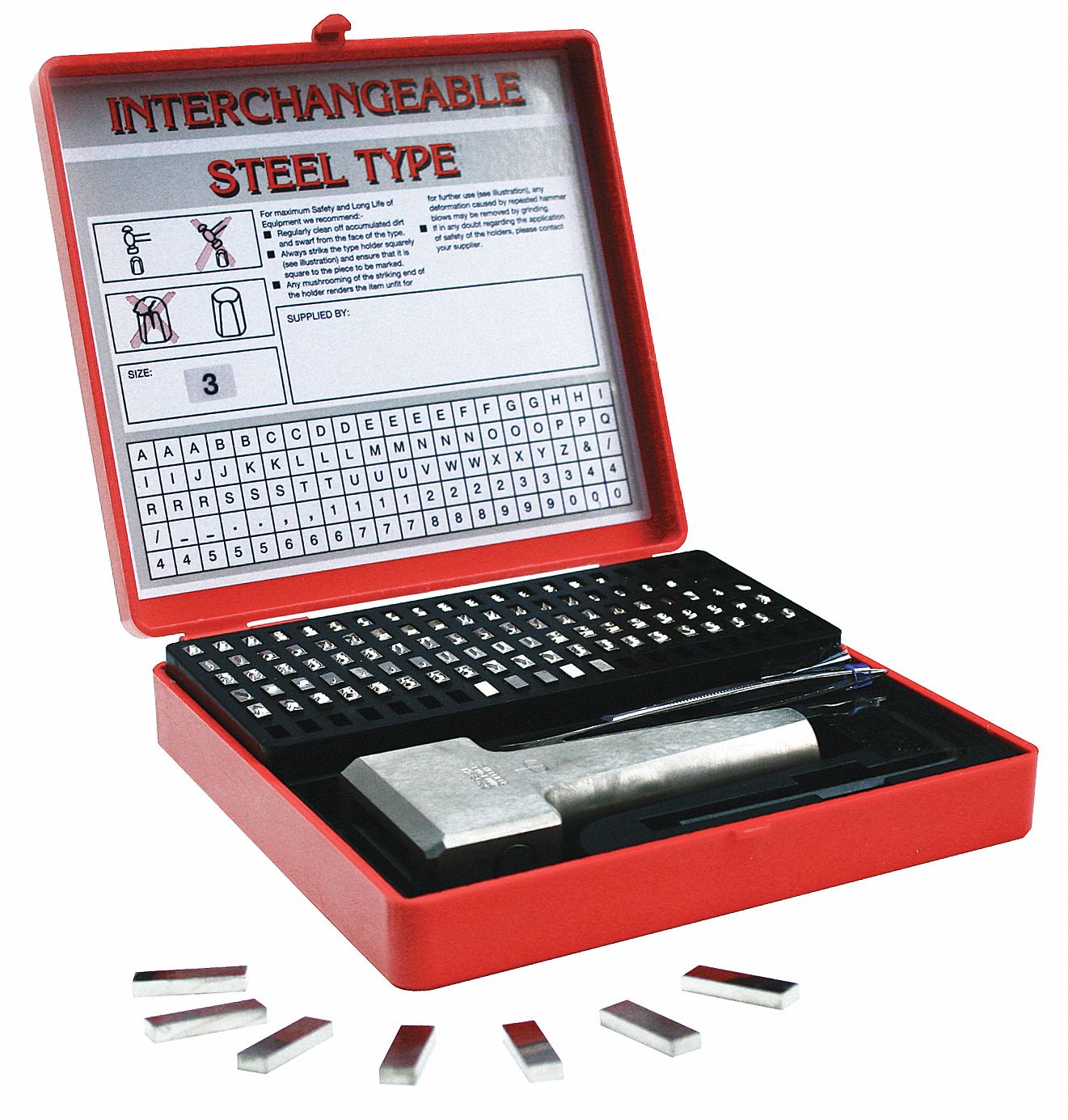 Letter and Number Set, 3/32 In. H, Steel