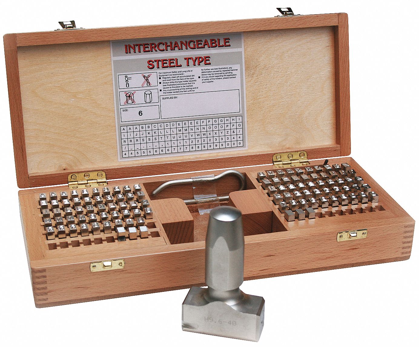 Letter and Number Set, 1/8 In. H, Steel