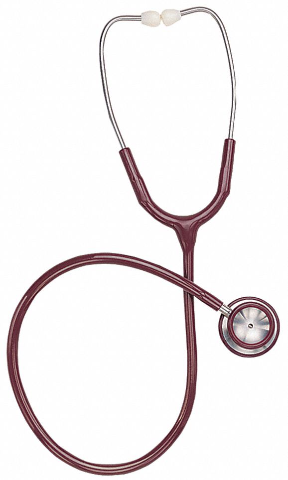 Stethoscope, Stainless Steel, Burgundy