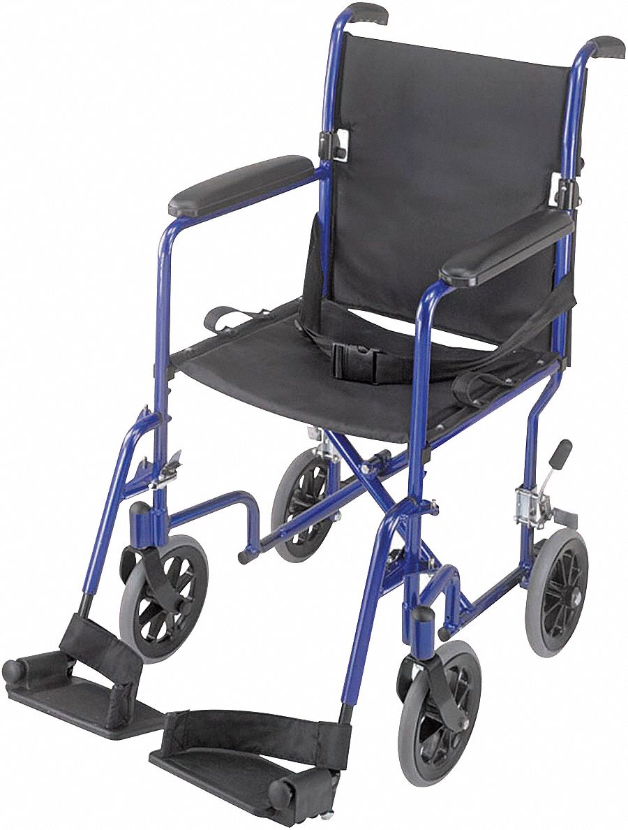 Transport Chair, Aluminum, Blue
