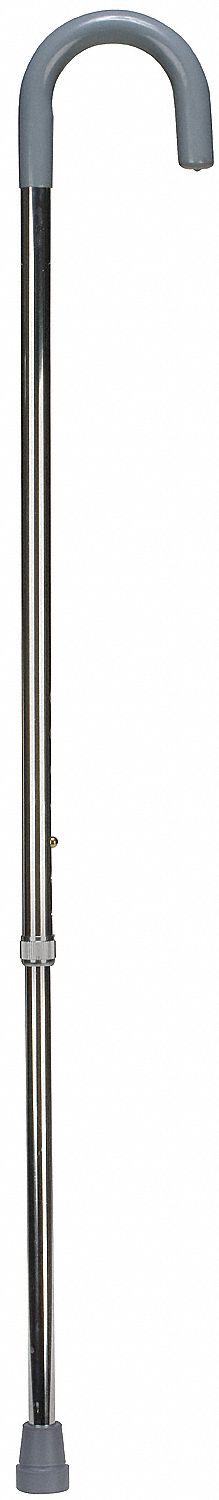 Adjustable Cane, Alum., Vinyl Grip, Silver