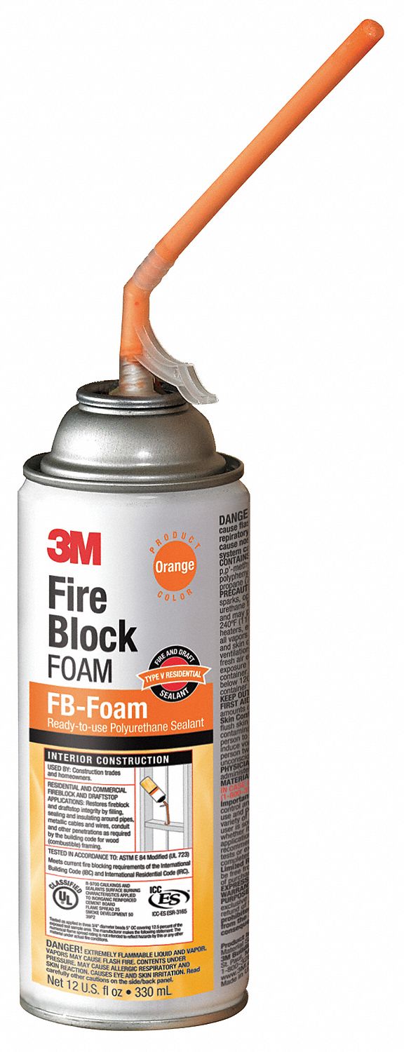 Fire Block Sealant, 12 oz., Orange, Aerosol