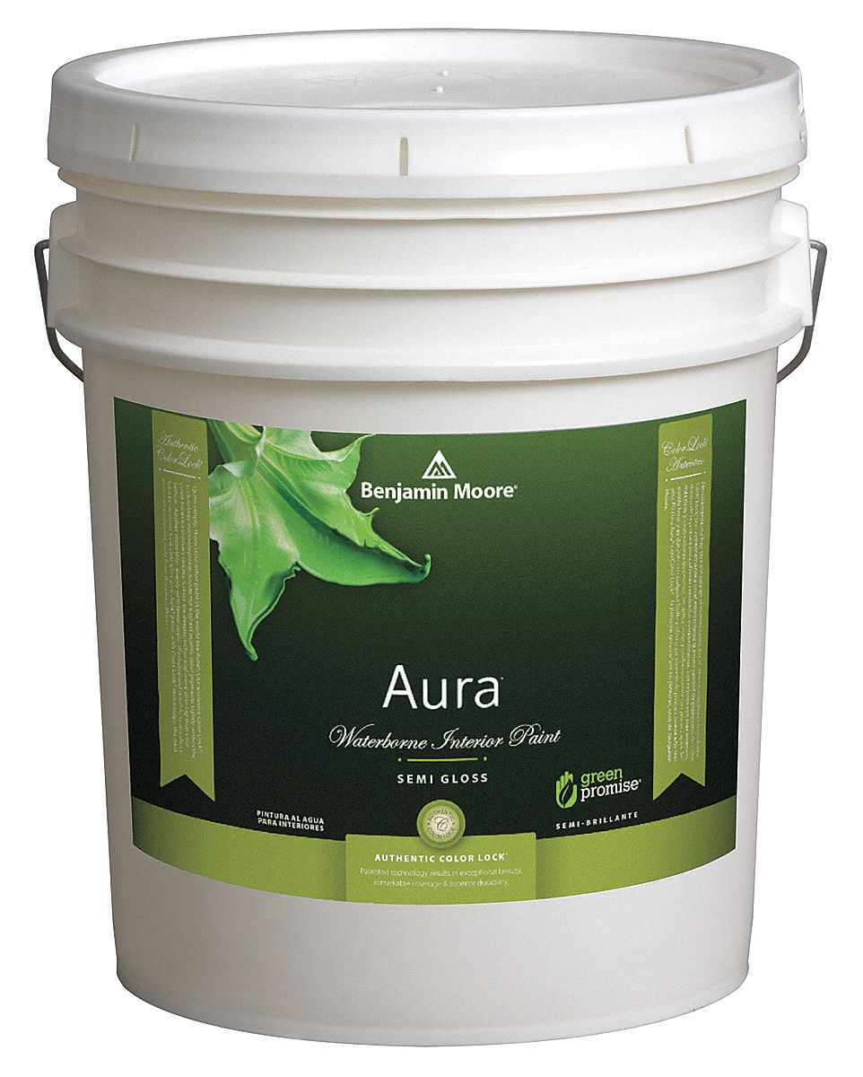 Interior Paint, Semi-Gloss, 5 gal, Meadow M