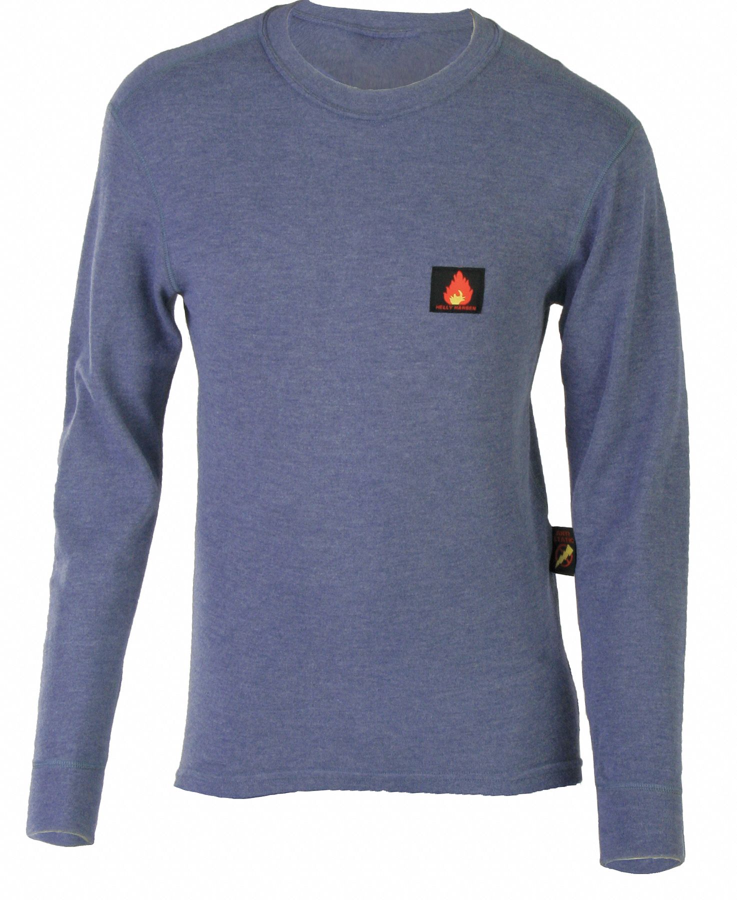 Long Slv Crewneck Shirt, FR, Royal Blue, 4X
