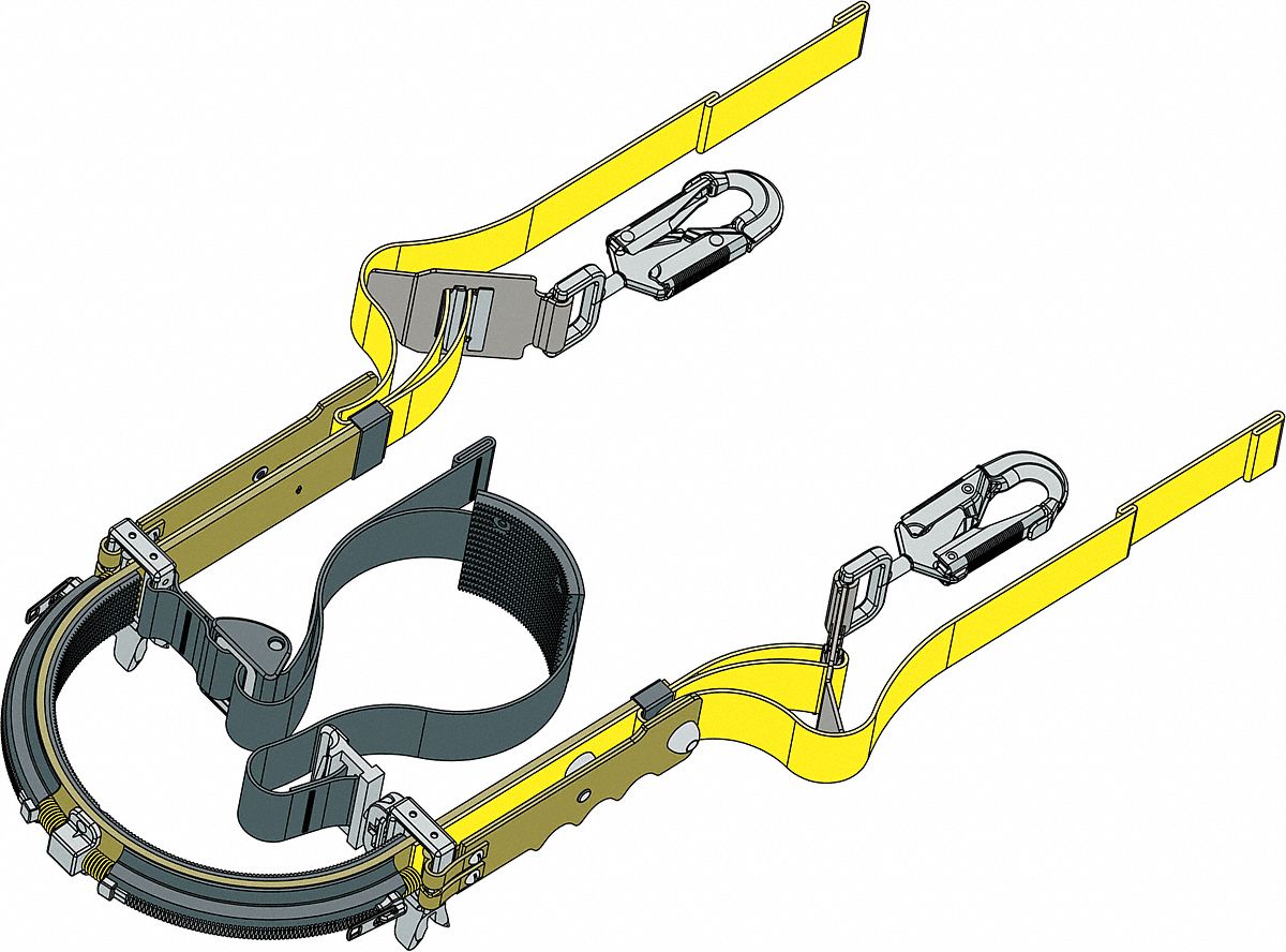 Body Belt, 20 to 60 In, 2 Anchor Points