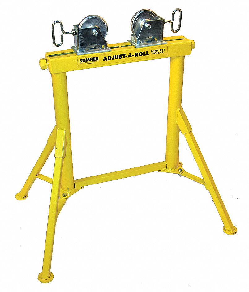 Pipe Stand, SS Wheel, 36 In, 2000 Lb Cap