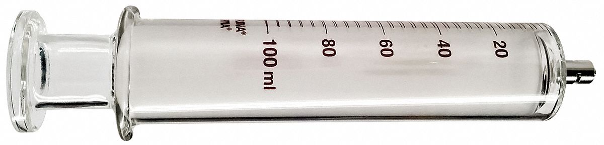 Glass Syringe, Metal Luer Lock, 100 mL