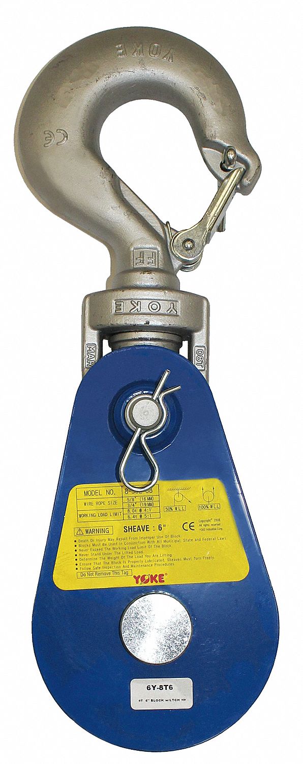 Snatch Block, Swivel Hook, 4000 lb.