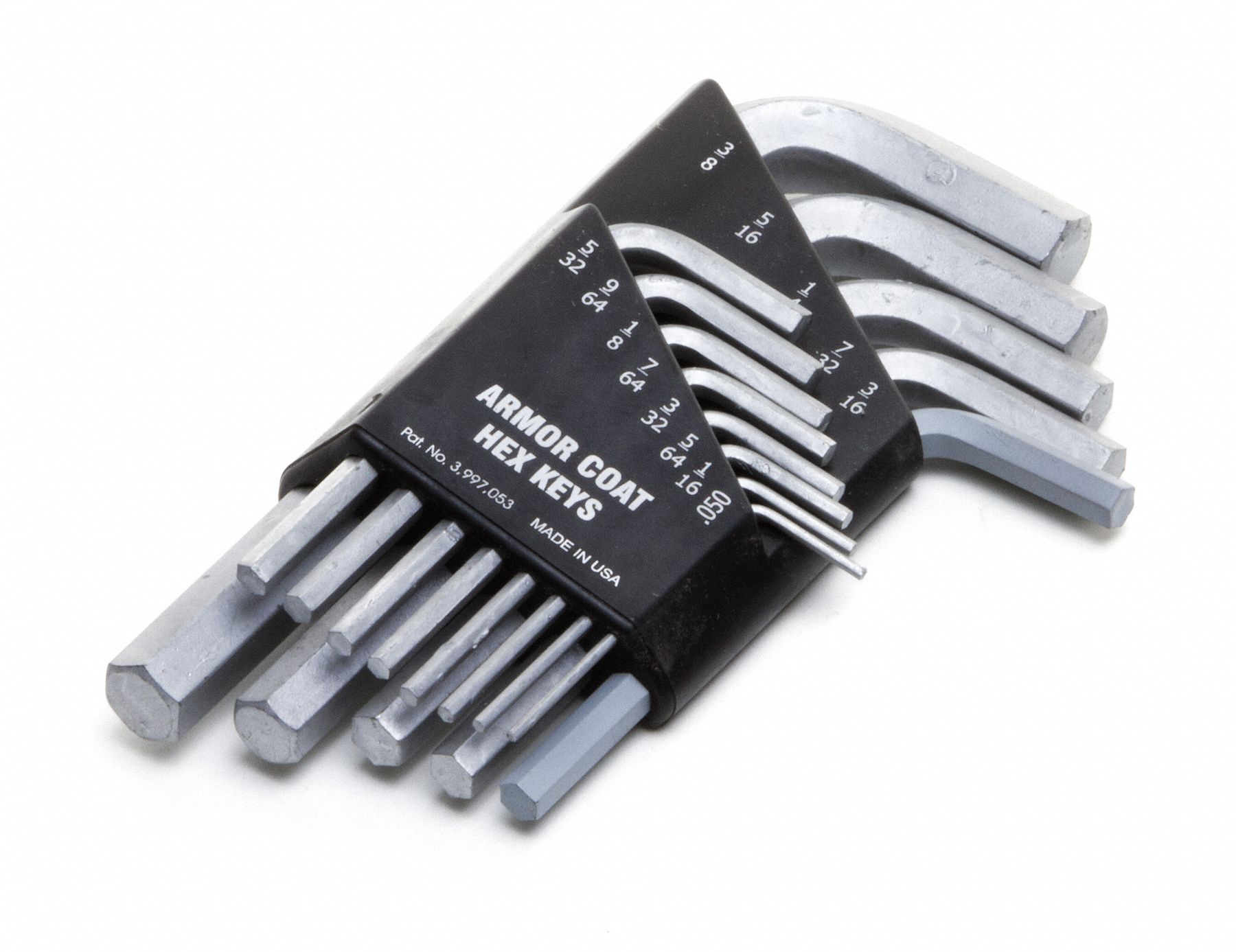 Hex Key Set, 0.050-3/8 In., L-Shaped, Short