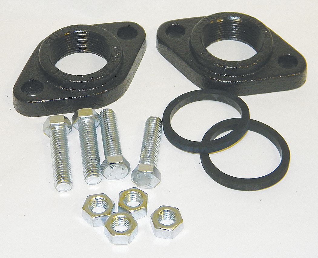 Flange Adapter, 1-1/4 In NPT, CI, Pk 2