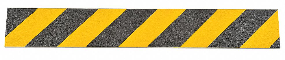 Stair Tread, Blk and Ylw Hzrd Stripe, Alum