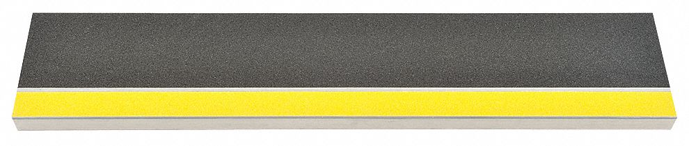 Stair Tread, Blk w/ Safety Ylw Front, Alum