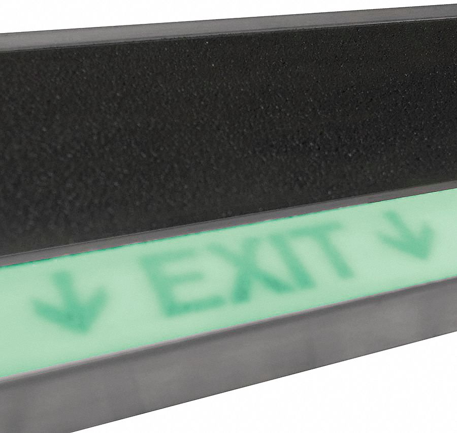 Stair Tread, Blk w/ PL 1ST FLR Front, Alum