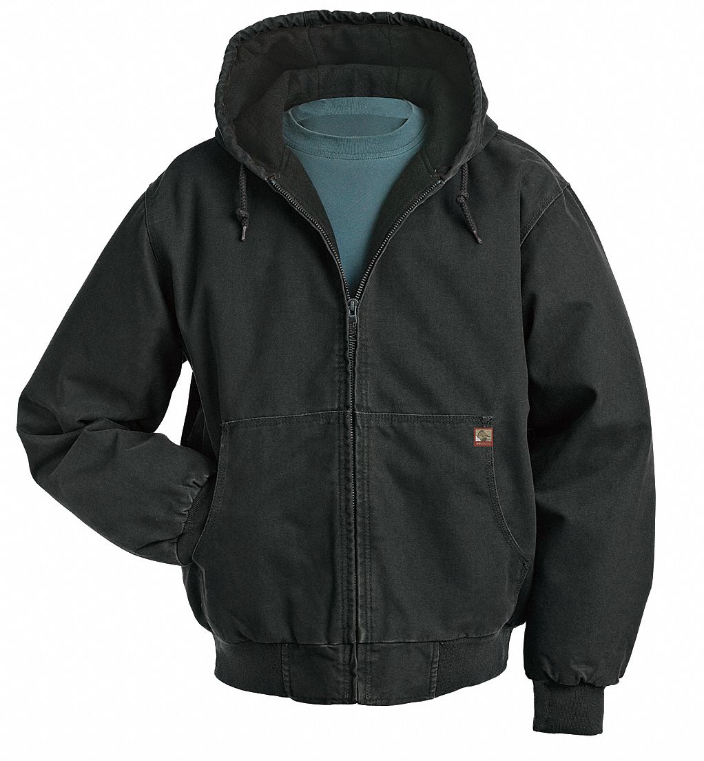 Hooded Jacket, No Insulation, Black, 3XL