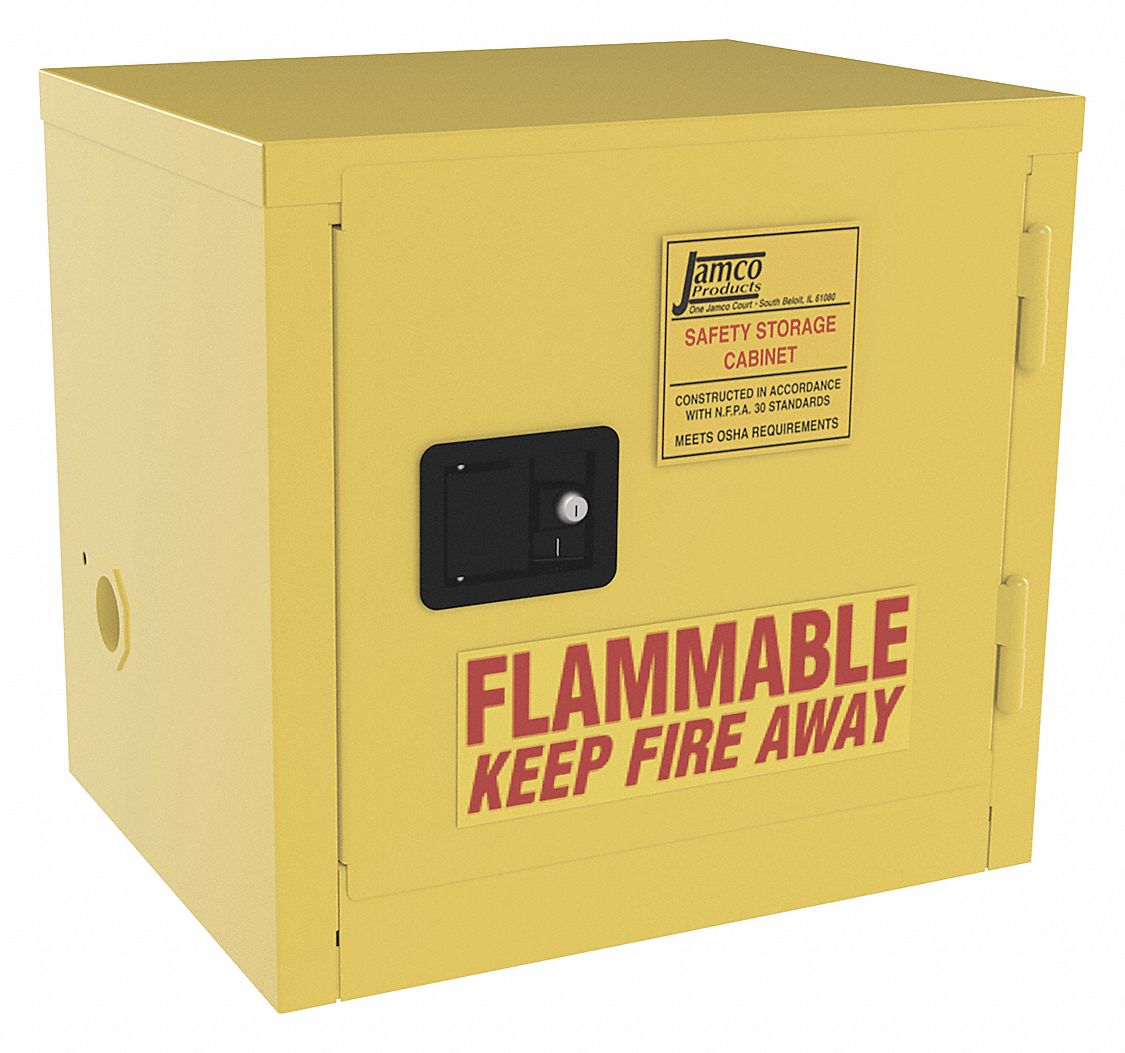 Flammable Safety Cabinet, 6 Gal., Yellow