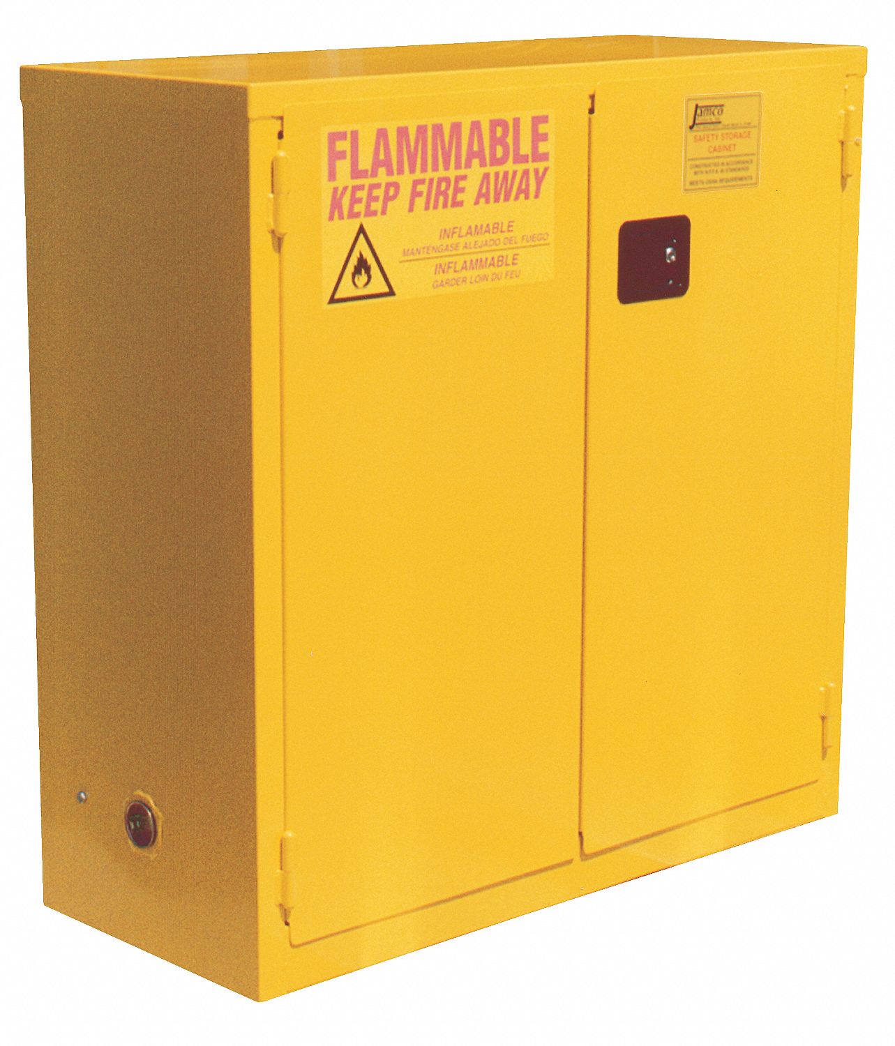 Flammable Safety Cabinet, 22 Gal., Yellow