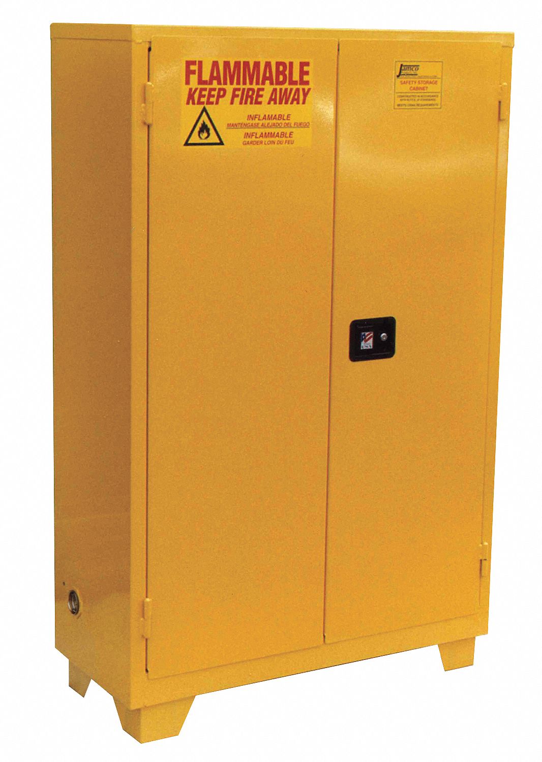 Flammable Safety Cabinet, 28 Gal., Yellow