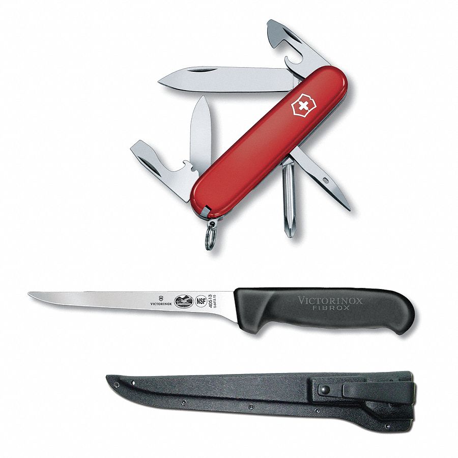 Multi-Tool Knife, 6 Tools, 12 Func, SS, Red