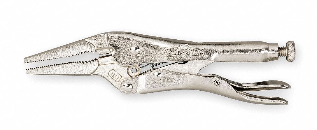 Locking Plier, Long Nose, 9 In, Wire Cutter