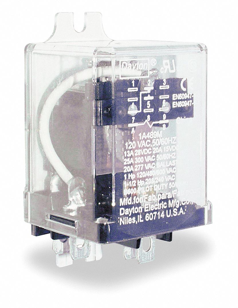 Relay, Enclosed, DPDT, 8 Pins, 24VDC