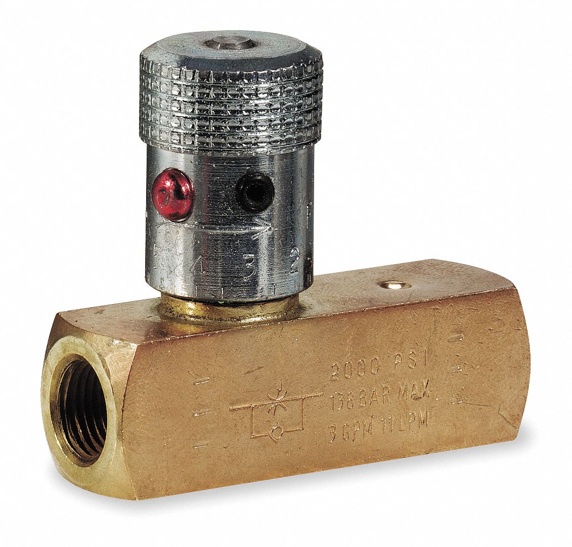 Flow Control Valve, Steel, 3/4-14, 25 GPM