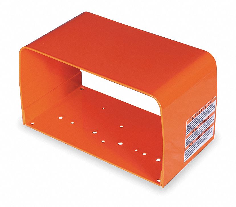 Foot Switch Guard, Steel, Alert Orange