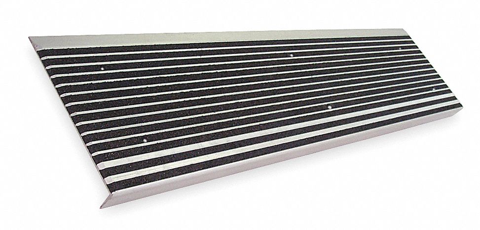 Stair Tread, Black, Extruded Alum, 4 ft. W