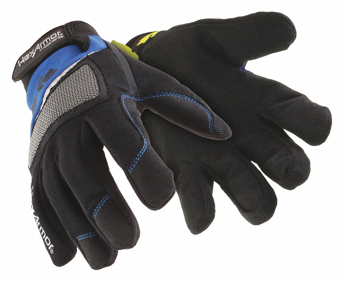 Cut Resistant Gloves, Blue/Black, L, PR