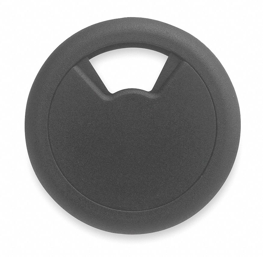 Grommet, Desk, 2 3/8 In Dia, 1 1/8 In H, Blk