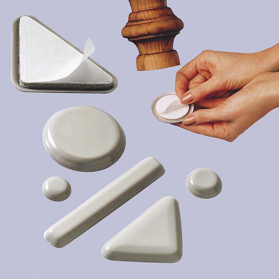 Furniture Movers, Triangle, 3/8 In H, PK4