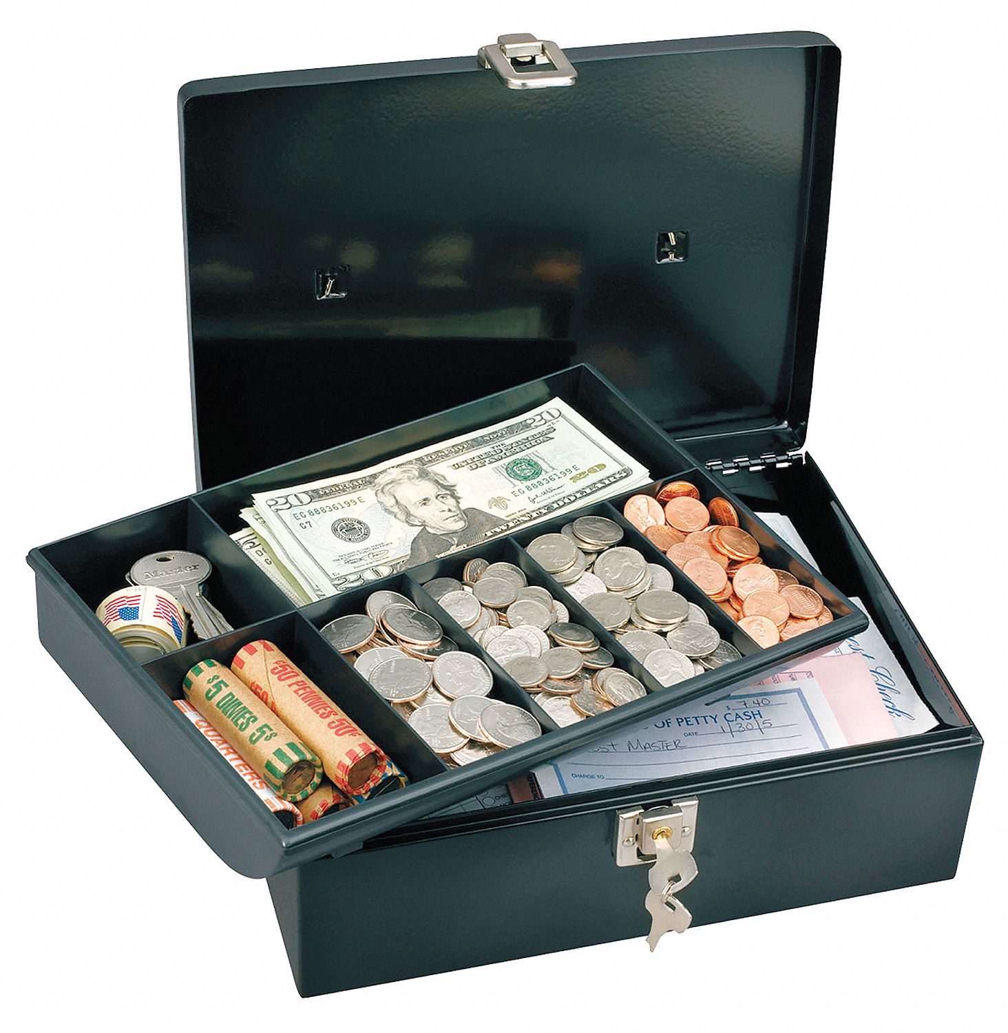 Cash Box, Black, 7-3/4x11x4