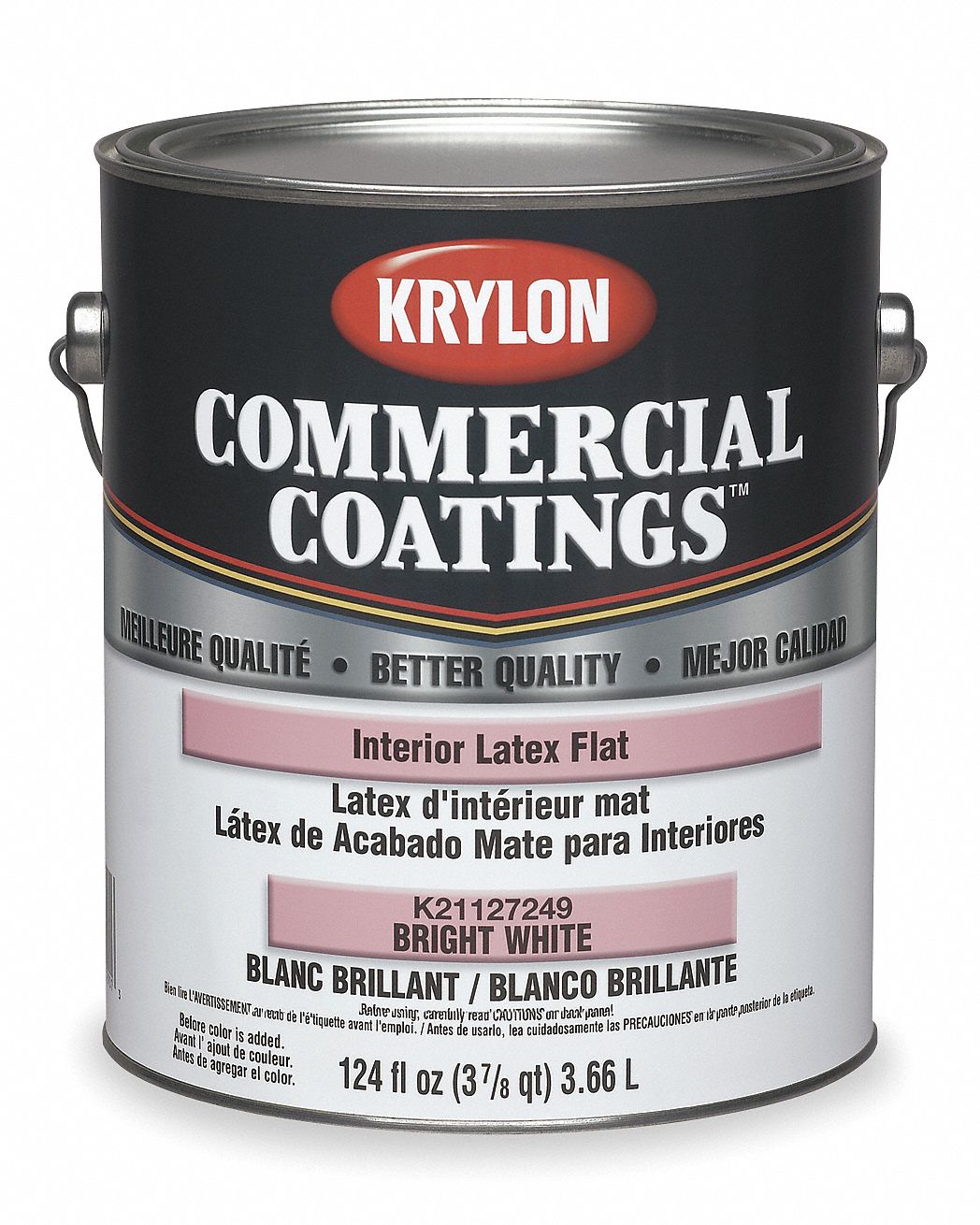 VinylAcrylLatexBright White, Flat, 1gal