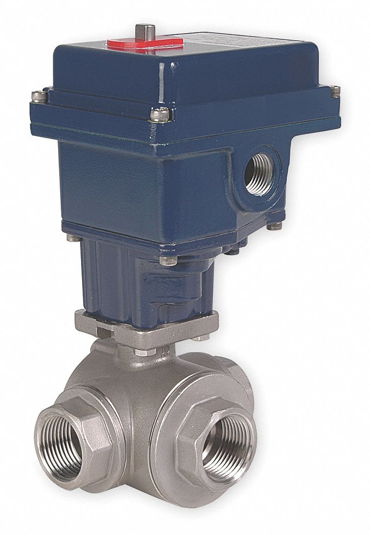 Ball Valve, Electric, 3/4 In NPT, SS