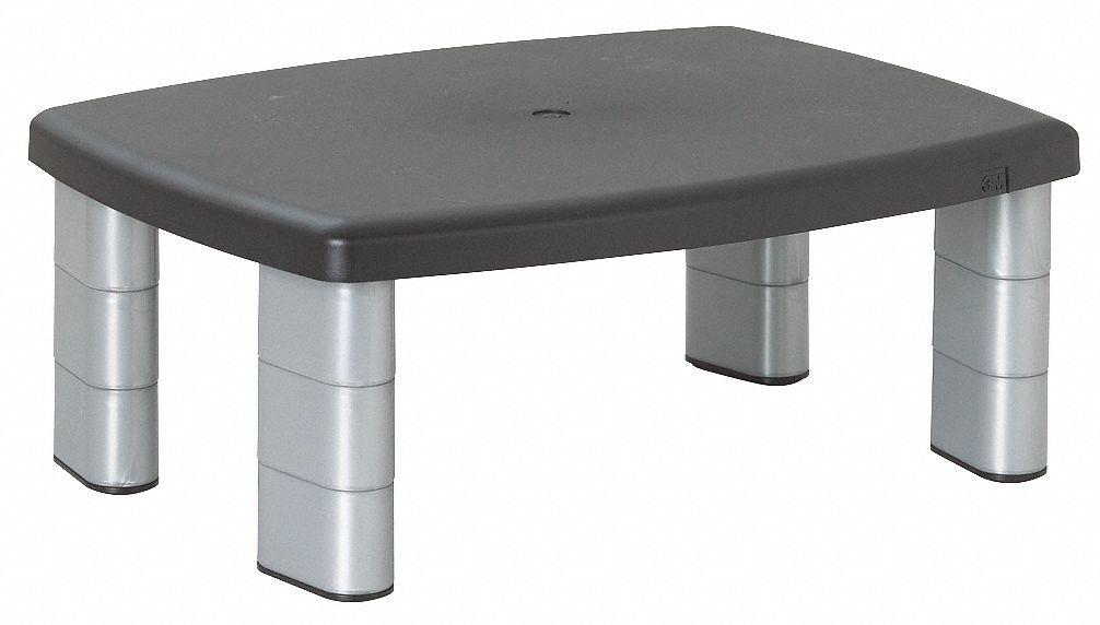 Adjustable Monitor Stand, Black/Silver