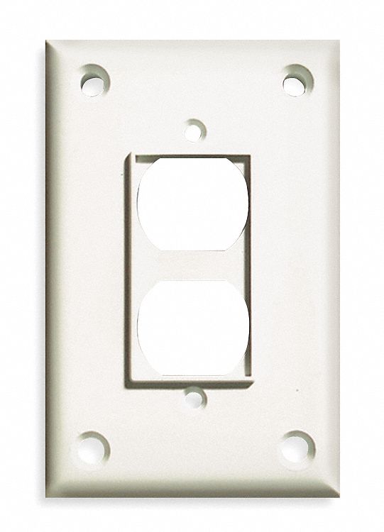 Security Wall Plate, 1 Gang, White, ABS