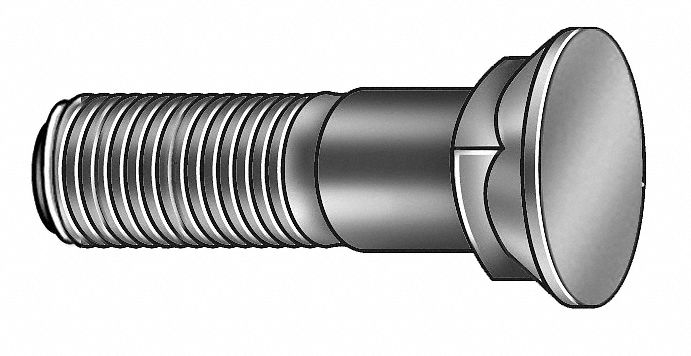 Plow Bolt, Domed, 1-8x3 In, Plain, PK 5