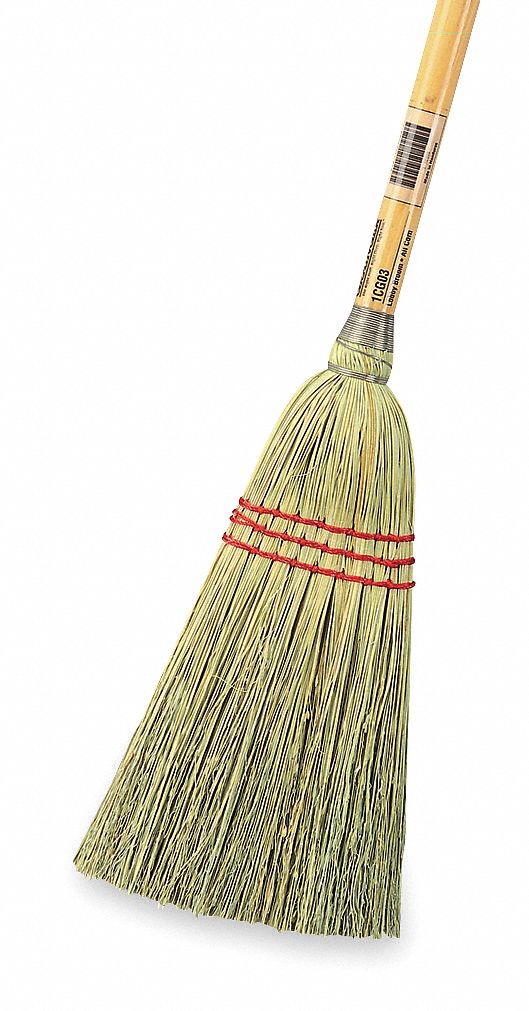 Lobby Broom, Corn Fiber, Wood, 39