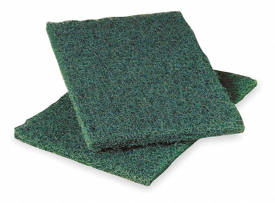 Scouring Pad, Green, 9In L, 6In W, PK12