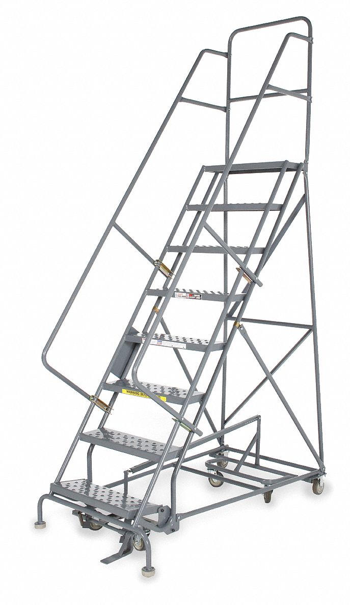 Rolling Ladder, Hndrl, Pltfm 150 In H